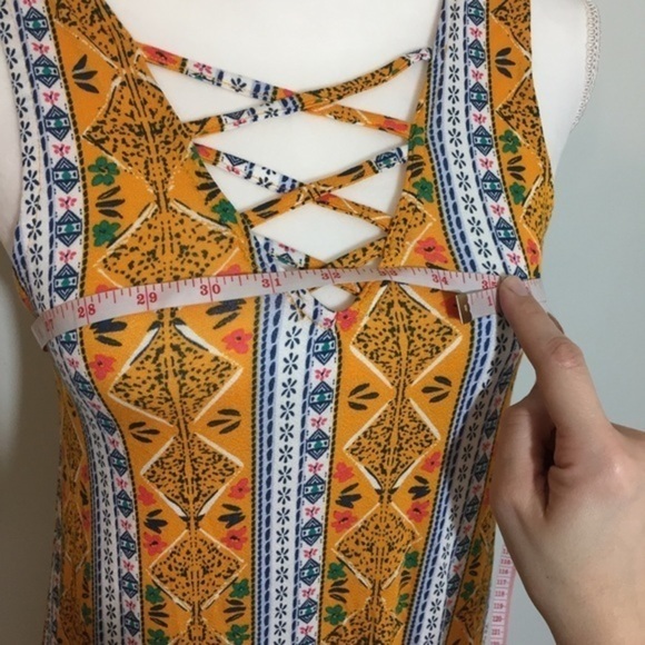 NWT Floral Vertical Geo Stripe Swing Loose Dress - Picture 4 of 8